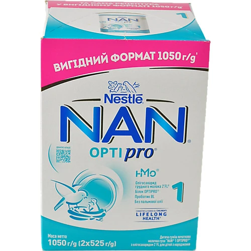 Суміш молочна суха для дітей з народження 1 Optipro NAN к/у 2х525г