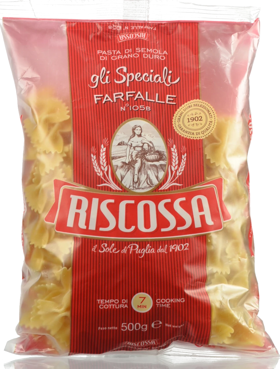 Паста Riscossa 500г фарфалі т.с пшениці