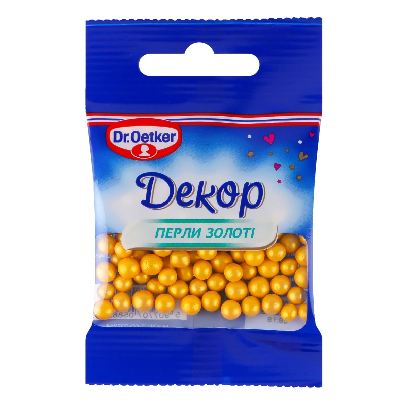 Посипка цукрова декоративна Перли золоті Dr.Oetker м/у 10г