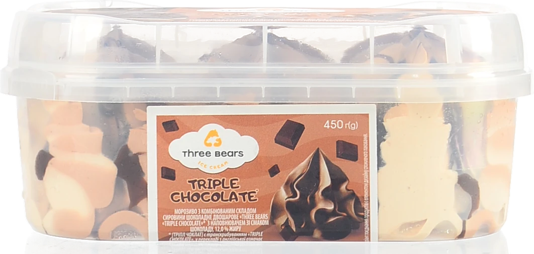 Морозиво Три Ведмеді Triple chocolate 450г