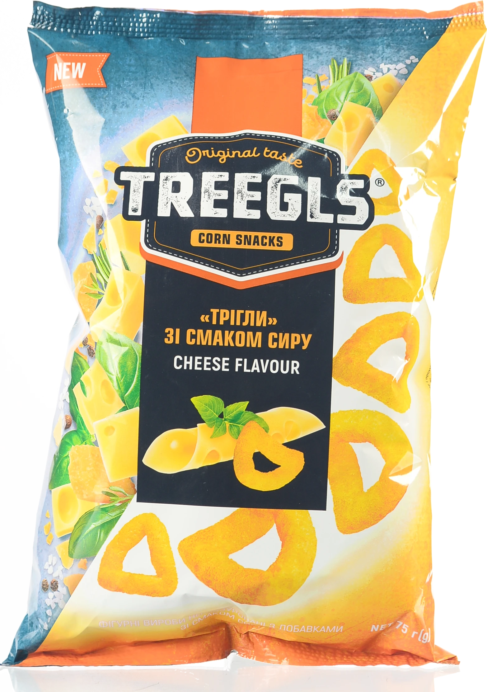 Снеки кукурудзяні Treegls 75г сир