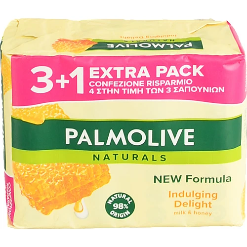 Мило туалетне тверде Milk&Honey Naturals Palmolive 4х90г