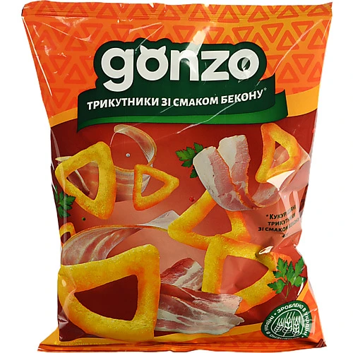 Трикутники кукурудзяні зі смаком бекону Gonzo м/у 40г