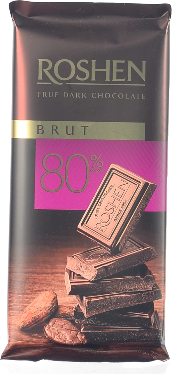 Шоколад 80% чорний Brut Roshen м/у 85г