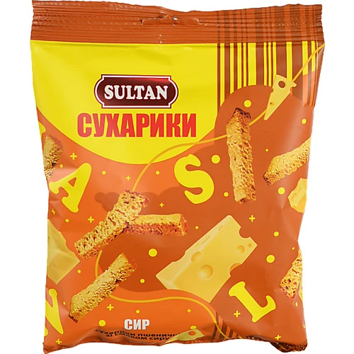 Сухарики Sultan 90г пшеничні сир