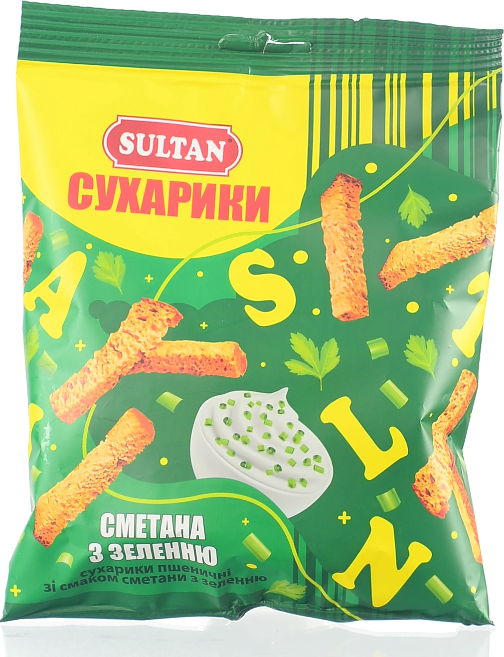 Сухарики Sultan 90г пшеничні сметана зелень