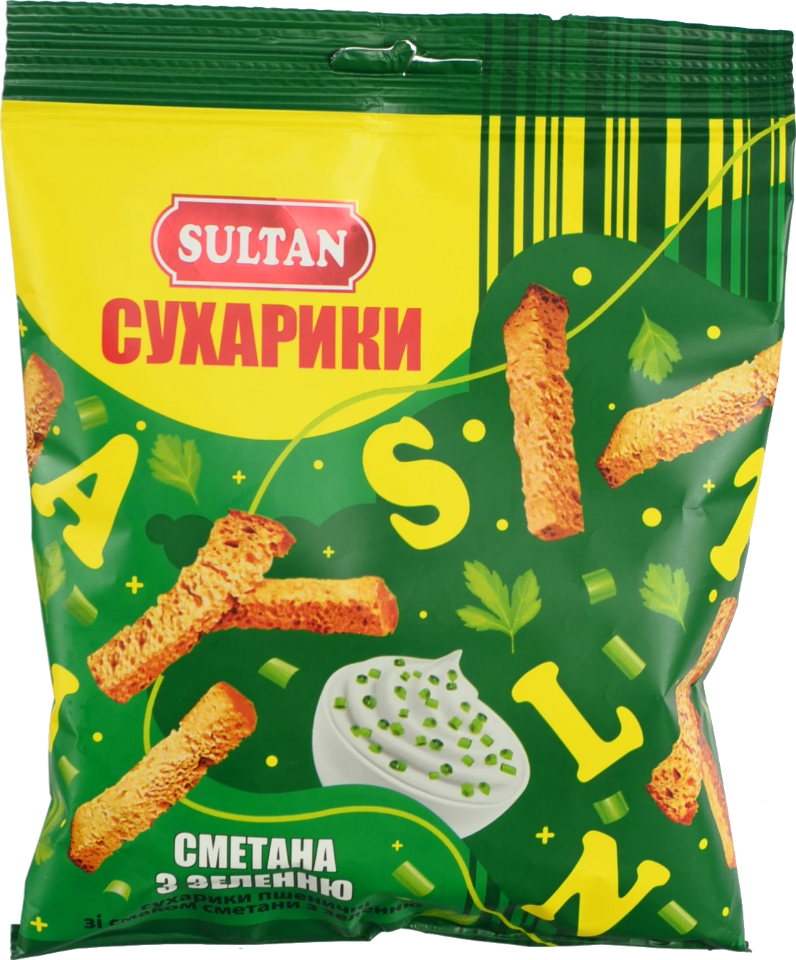 Сухарики Sultan 90г пшеничні сметана зелень