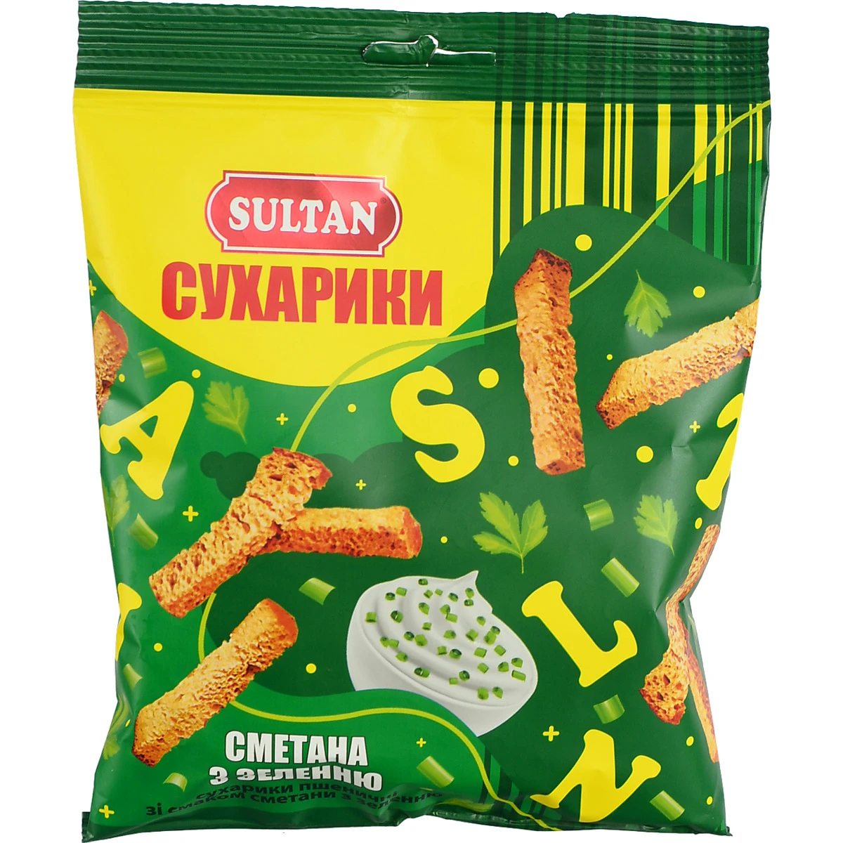 Сухарики Sultan 90г пшеничні сметана зелень