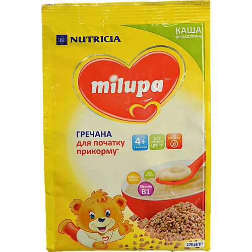 Каша безмолочна для дітей від 4міс суха гречана Milupa м/у 170г