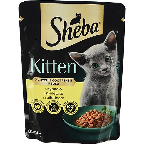 Корм консервований для кошенят з куркою Sheba 85г