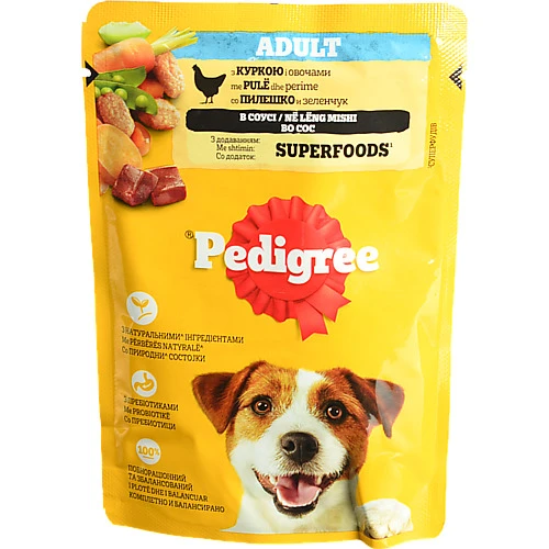 Корм консервований Pedigree 100г курка овочі