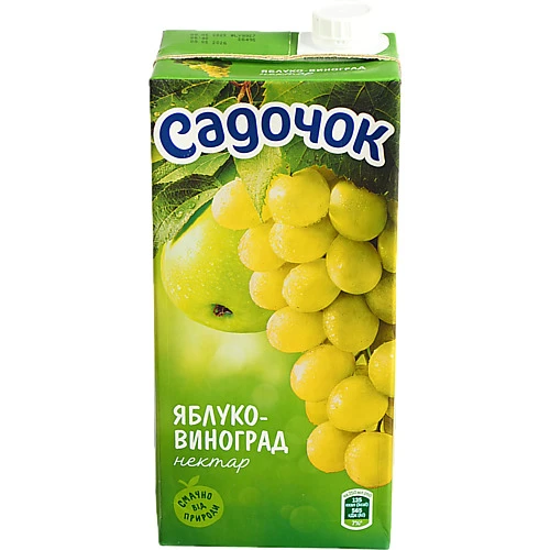 Нектар освітлений пастеризований Яблуко-виноград Садочок т/п 0.95л