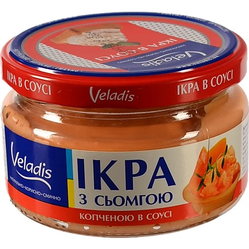 Ікра атлантичних риб з сьомгою копченою в соусі Veladis 160г