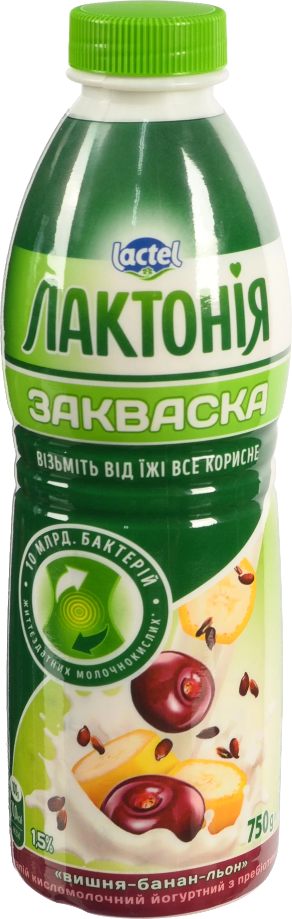 Закваска Лактонія 750г 1.5 вишня банан льон пет