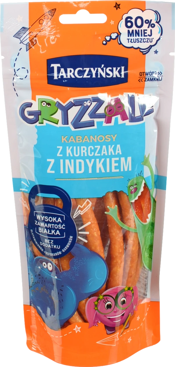 Ковбаски Tarczynski 90г кабаноси gryzzale з куркою сушені