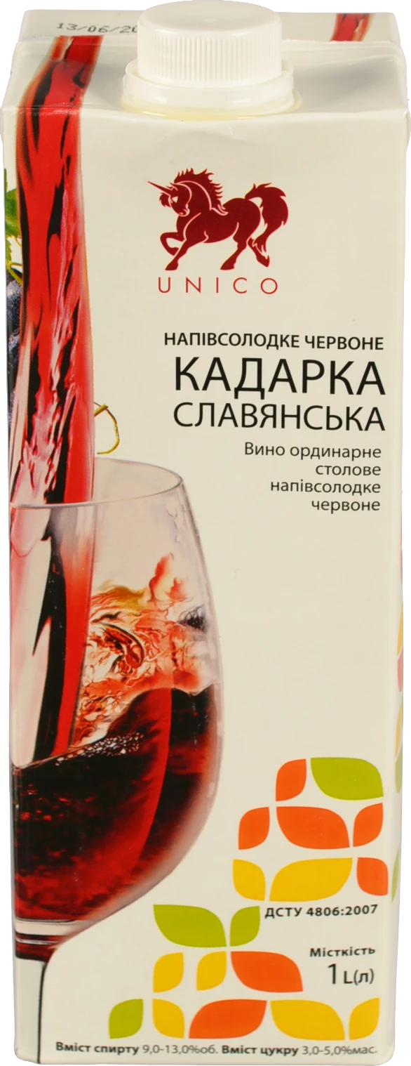 Вино Unico 1л Кадарка Славянська червоне сухе