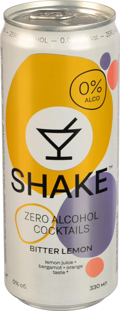 Напій безалкогольний соковмісний сильногазований Bitter Lemon Coctails Shake з/б 330мл