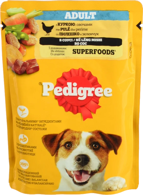 Корм консервований Pedigree 100г курка овочі
