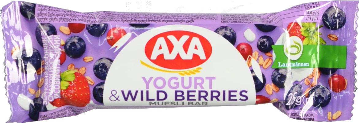 Батончик зерновий Yogurt&Wild Berries Axa м/у 25г