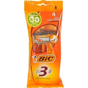 Станок для гоління чоловічий одноразовий 3 BIC 4шт