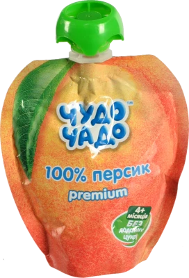 Пюре для дітей від 4міс натуральне стерилізоване Персик Premium Чудо-Чадо д/п 90г
