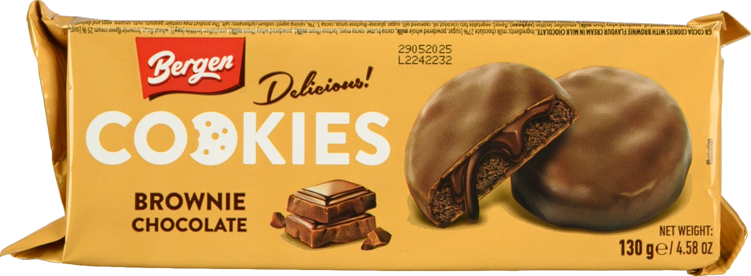 Печиво Bergen Cookies 130гр брауні шоколад