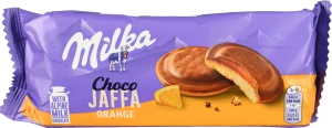 Печиво бісквітне вкрите молочним шоколадом Orange Jelly Choco Jaffa Milka м/у 147г