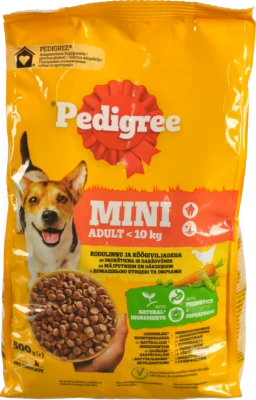 Корм сухий Pedigree Mini З домашньою птицею та овочами 500г