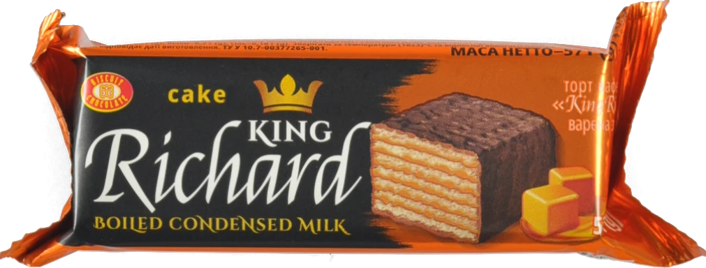 Вафельний батончик King Richard 57г варена згущенка