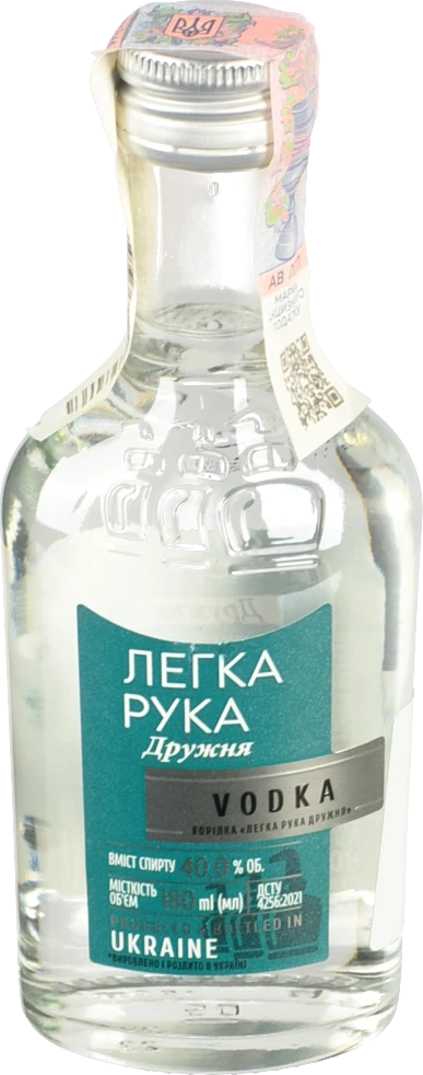 Горілка 180мл 40% Дружня Легка рука пл