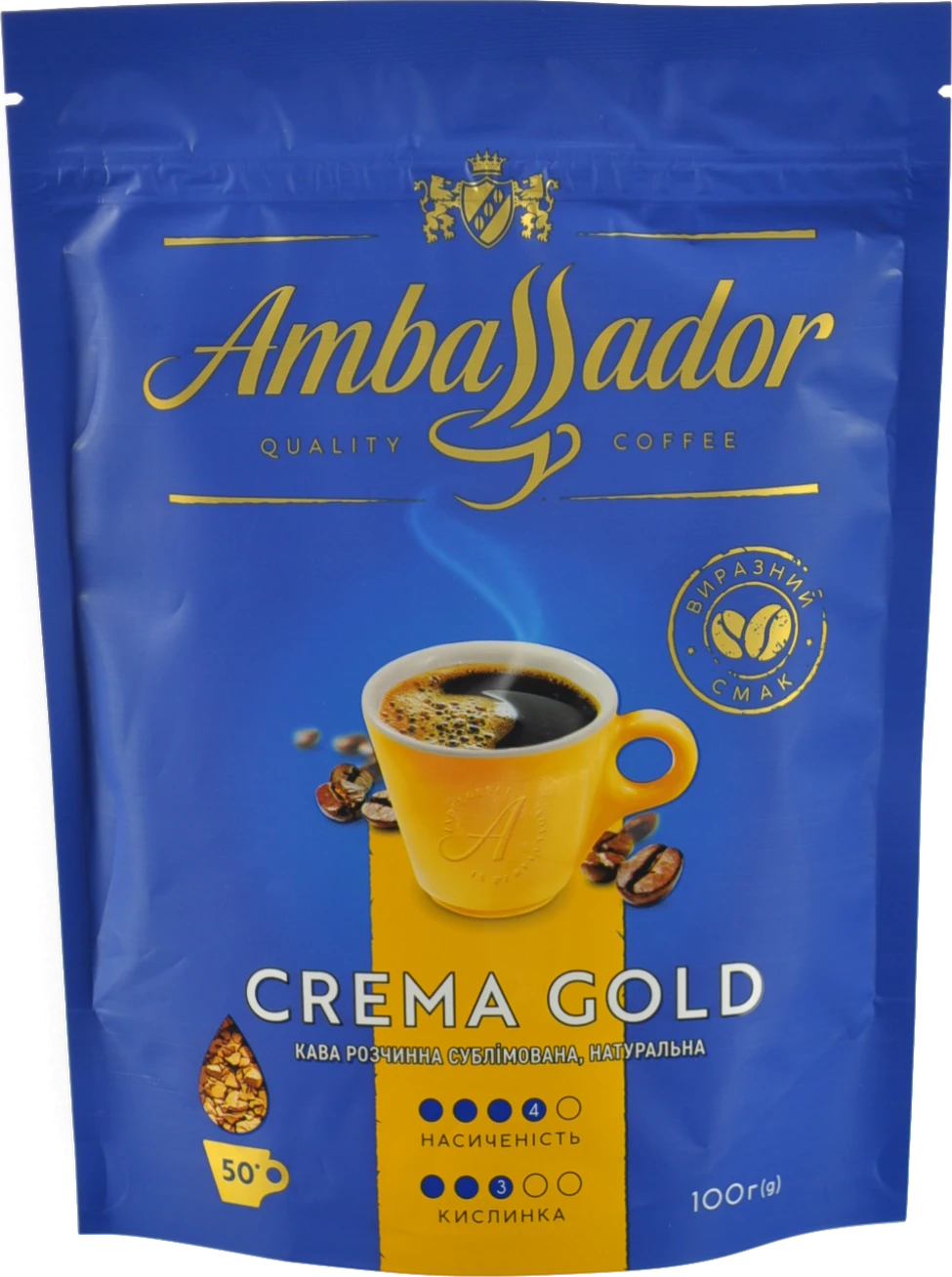 Кава Ambassador Crema Gold розчинна 100г