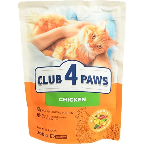 Корм сухий для дорослих котів Курка Premium Club 4 Paws д/п 300г