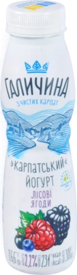 Йогурт Галичина Карпатський Лісові ягоди 2.2% 300г