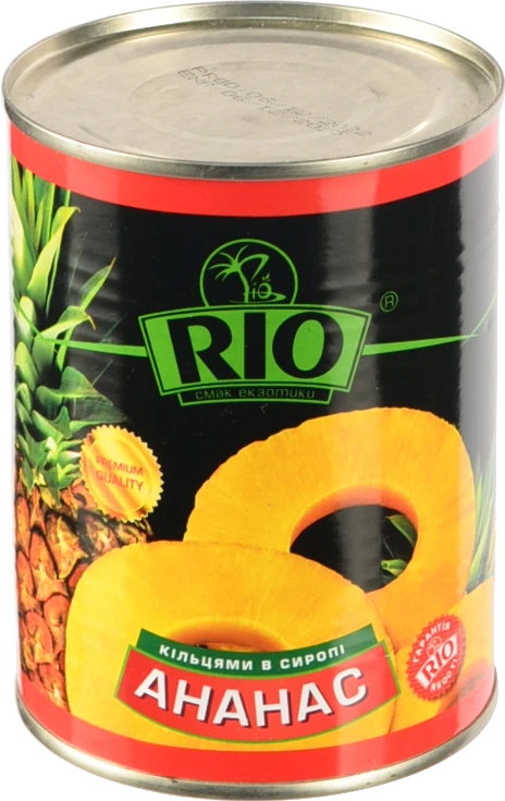 Ананас кільцями в сиропі RIO залізна банка 580мл