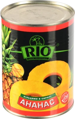 Ананас кільцями в сиропі RIO залізна банка 580мл