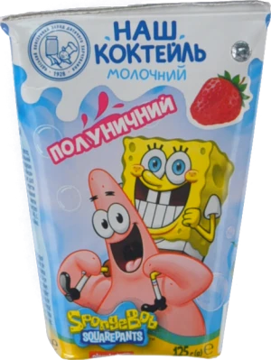 Молочний коктейль Губка Боб Полуничний 125г