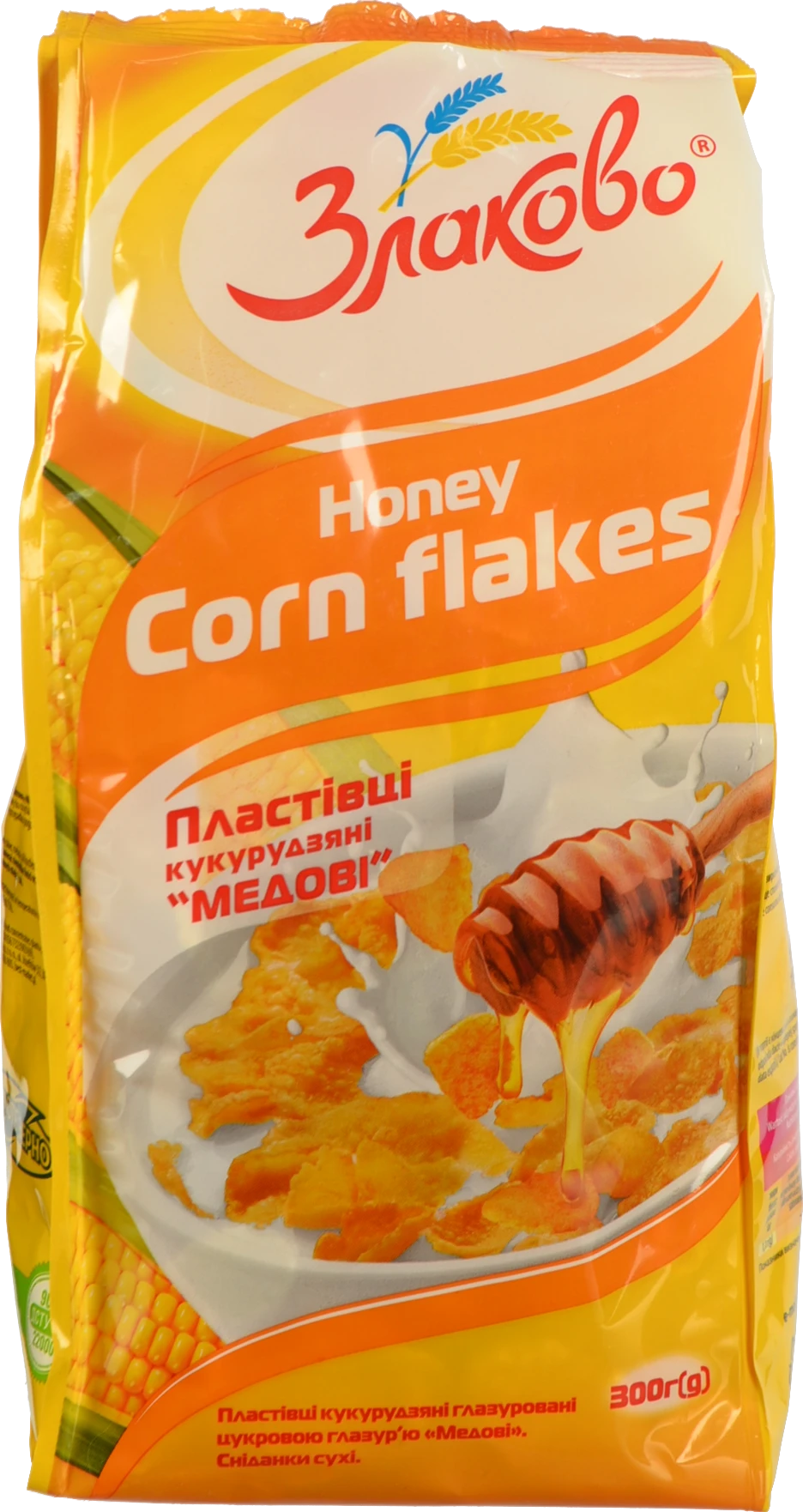 Пластівці кукурудзяні глазуровані цукровою глазур'ю Медові Zlakovo 300г