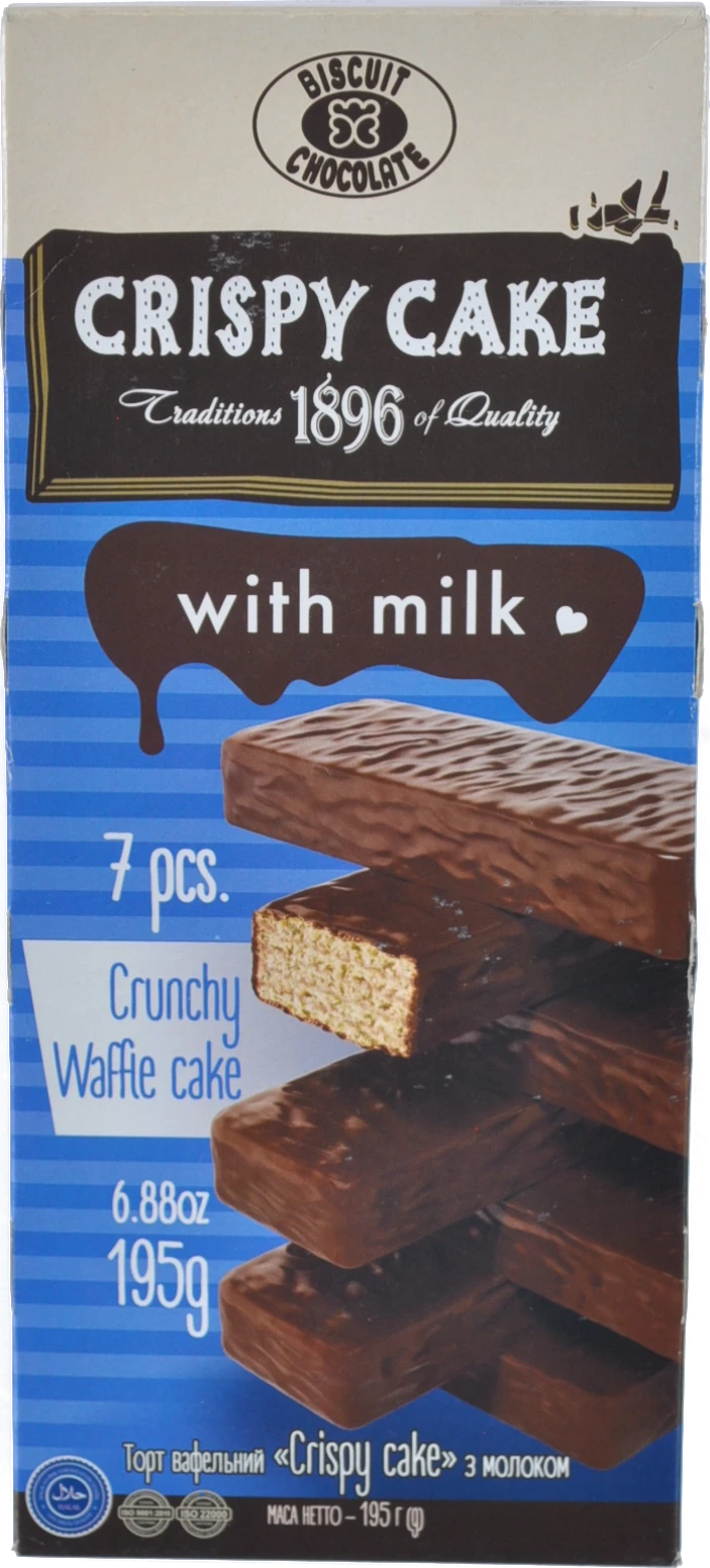 Торт вафельний з молоком Crispy Cake Biscuit Chocolate к/у 195г