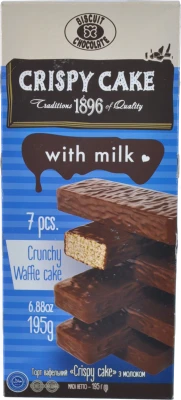 Торт вафельний з молоком Crispy Cake Biscuit Chocolate к/у 195г