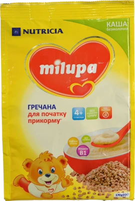 Каша безмолочна для дітей від 4міс суха гречана Milupa м/у 170г