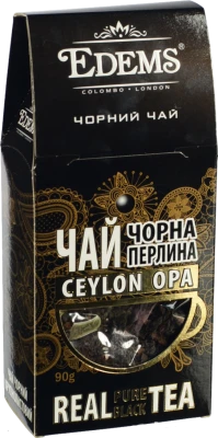 Чай чорний цейлонський крупнолистовий Чорна перлина Еdems к/у 90г