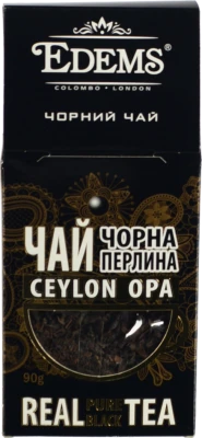 Чай чорний цейлонський крупнолистовий Чорна перлина Еdems к/у 90г