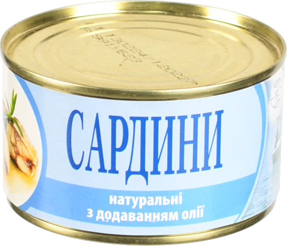 Сардина нат з доб масла з / б 230г Інтеррибфлот