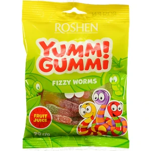 Желейні цукерки Рошен Fizzy Worms Yummi Gummi 70г