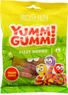 Желейні цукерки Рошен Fizzy Worms Yummi Gummi 70г