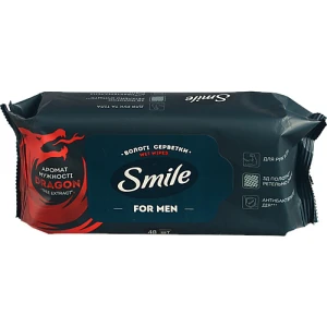 Серветки вологі для чоловіків Dragon Smile 48шт