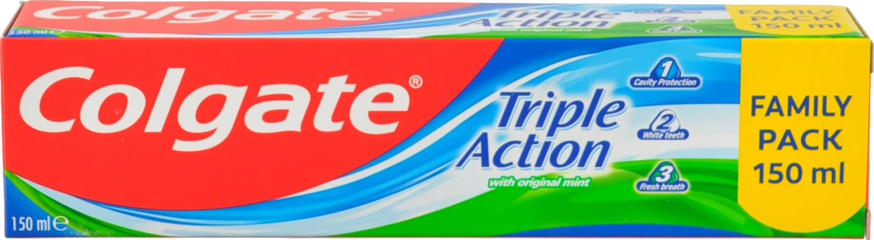 Паста зубна з фторидом і кальцієм Натуральна м'ята Потрійна дія Colgate 150мл