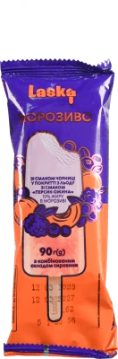 Морозиво Ласка 90г ескімо см.м чорниця з льоду персик ожина