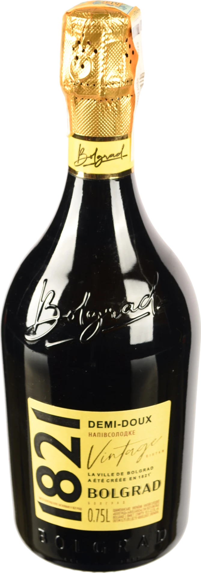 Вино ігристе 0.75л 10.5-12.5% напівсолодке 1821 Vintage Bolgrad