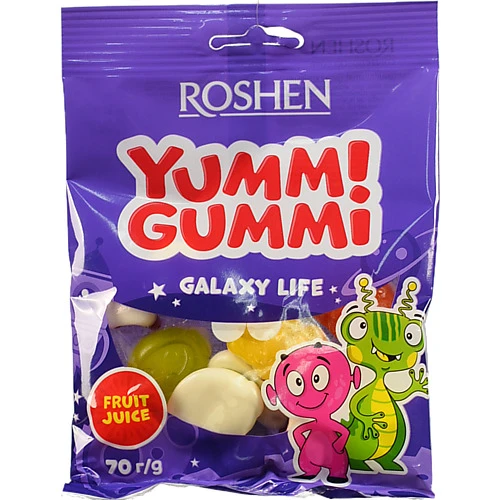 Цукерки желейні Roshen Galaxy Life Yummi Gummi 70г